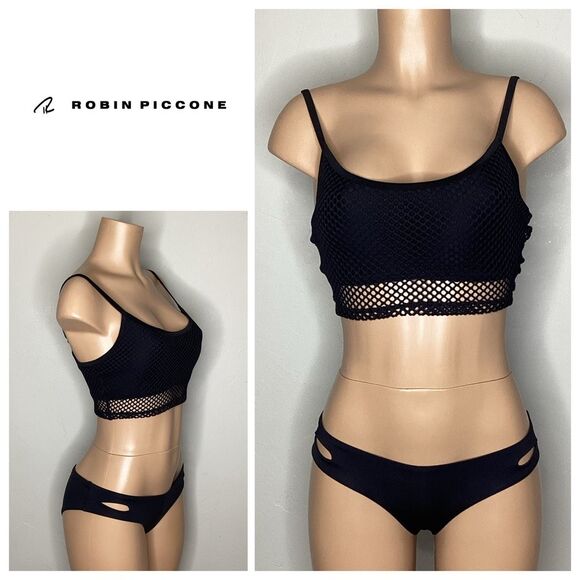 New. Robin Piccone black net bikini. Small . Retails $214 - Picture 1 of 7